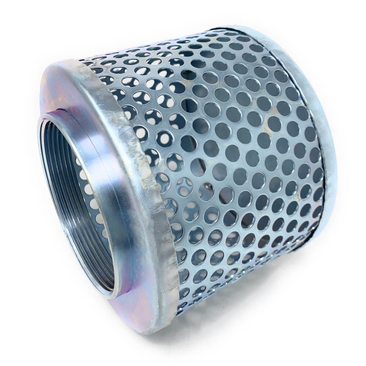 4" Round Hole Suction Strainer, Plated Steel