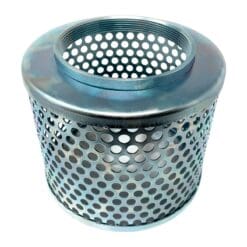 6" Suction Strainer, Round Hole, Zinc Plated Steel