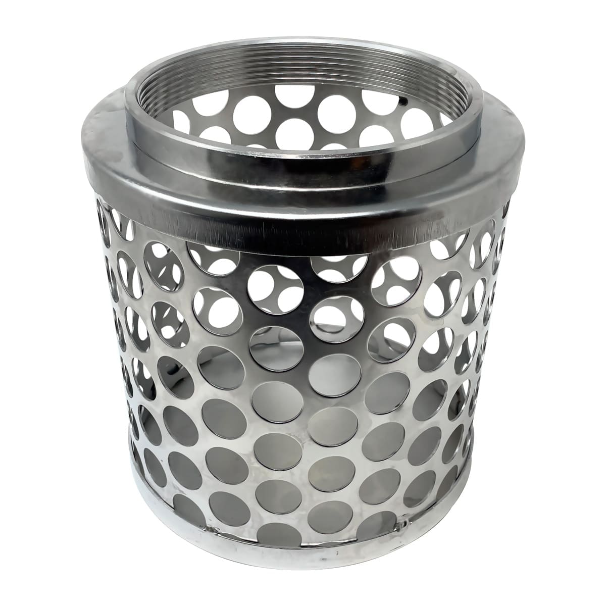 6" Suction Strainer, Round Hole, Stainless Steel