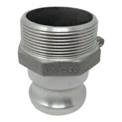 Gloxco Aluminum Type FR Cam and Groove Reducer, 1-1/2" Male Camlock Adapter x 2" Male NPT (CAM-1520-FR-AL)