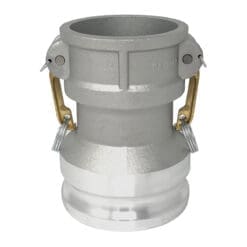 Gloxco Aluminum Type DA Cam and Groove Hose Fitting, Reducer, 3" Female Coupler x 4" Male Adapter (CAM-3040-DA-AL)