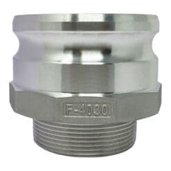 Gloxco Aluminum Type FR Cam and Groove Reducer, 4" Male Camlock Adapter x 3" Male NPT (CAM-4030-FR-AL)