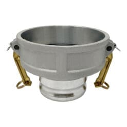 Gloxco Aluminum Type DA Cam and Groove Hose Fitting, Reducer, 6" Female Coupler x 4" Male Adapter (CAM-6040-DA-AL)