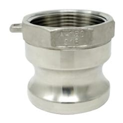 Stainless Steel Type A Cam and Groove Fitting, 1-1/2" Male Camlock x 1-1/2" Female NPT (CAM-15-A-SS)