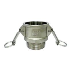 Type B Stainless Steel Cam and Groove Fitting, 2" Female Camlock Coupler x 2" Male NPT (CAM-20-B-SS)