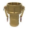 Brass Type C Cam and Groove Fitting, 2" Female Camlock x 2" Hose Shank (CAM-20-C-BR)