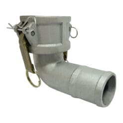 Gloxco Aluminum Type C Cam and Groove Fitting, 90 Degree Elbow, 2" Female Coupler x 2" Hose Shank (CAM-20-C90-AL)