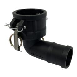 Gloxco Poly Type C Cam and Groove Fitting, 90 Degree Elbow, 2" Female Coupler x 2" Hose Shank (CAM-20-C90-PP)