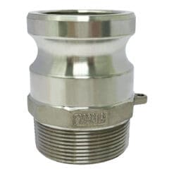 Gloxco Stainless Steel Type F Cam and Groove Fitting, 2" Male Camlock Adapter x 2" Male NPT (CAM-20-F-SS)