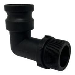 Gloxco Poly Type F Cam and Groove Fitting, 90 Degree Elbow, 2" Male Adapter x 2" Male NPT (CAM-20-F90-PP)