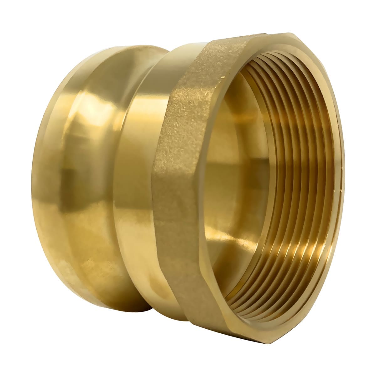 Brass Type A Cam and Groove Fitting, 3" Male Camlock x 3" Female NPT (CAM-30-A-BR)