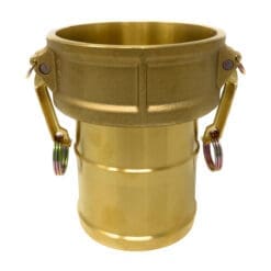 Brass Type C Cam and Groove Fitting, 3" Female Camlock x 3" Hose Shank (CAM-30-C-BR)