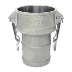 Stainless Steel Type C Cam and Groove Fitting, 3" Female Camlock x 3" Hose Shank (CAM-30-C-SS)