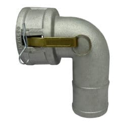 Gloxco Aluminum Type C Cam and Groove Fitting, 90 Degree Elbow, 3" Female Coupler x 3" Hose Shank (CAM-30-C90-AL)