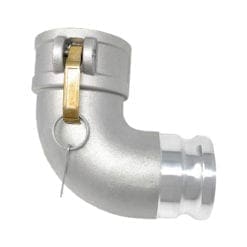Gloxco Aluminum Type DA Cam and Groove Hose Fitting, 90 Degree Elbow, 3" Female Camlock x 3" Male Camlock (CAM-30-DA90-AL)
