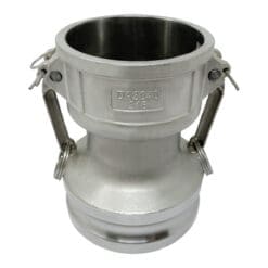 Gloxco Stainless Steel Type DA Cam and Groove Hose Fitting, Reducer, 3″ Female Coupler x 4″ Male Adapter (CAM-3040-DA-SS)