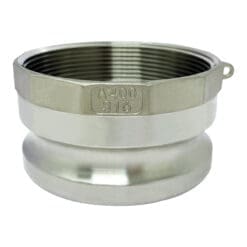 Stainless Steel Type A Cam and Groove Fitting, 4" Male Camlock x 4" Female NPT (CAM-40-A-SS)