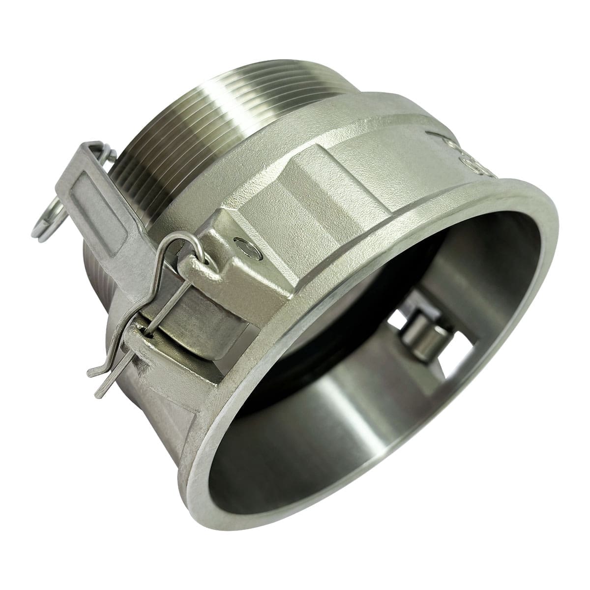 Type B Stainless Steel Cam and Groove Fitting, 4" Female Camlock Coupler x 4" Male NPT (CAM-40-B-SS)