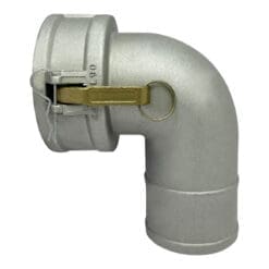 Gloxco Aluminum Type C Cam and Groove Fitting, 90 Degree Elbow, 4" Female Coupler x 4" Hose Shank (CAM-40-C90-AL)