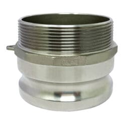 Gloxco Stainless Steel Type F Cam and Groove Fitting, 4" Male Camlock Adapter x 4" Male NPT (CAM-40-F-SS)