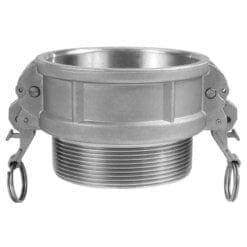 Self Locking Camlock Fitting, Type B, Stainless Steel, 4" Female Cam and Groove x 4" Male NPT (CAM-40-BSL-SS)