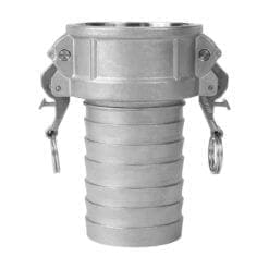 Self Locking Camlock Fitting, Type C, Stainless Steel, 2-1/2" Female Camlock Coupler x 2-1/2" Hose Shank (CAM-25-CSL-SS)