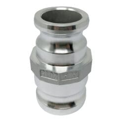Aluminum Type AA Cam and Groove Fitting Spool Adapter Reducer, 1-1/2" Male Camlock Adapter x 2" Male Camlock Adapter (CAM-1520-AA-AL)