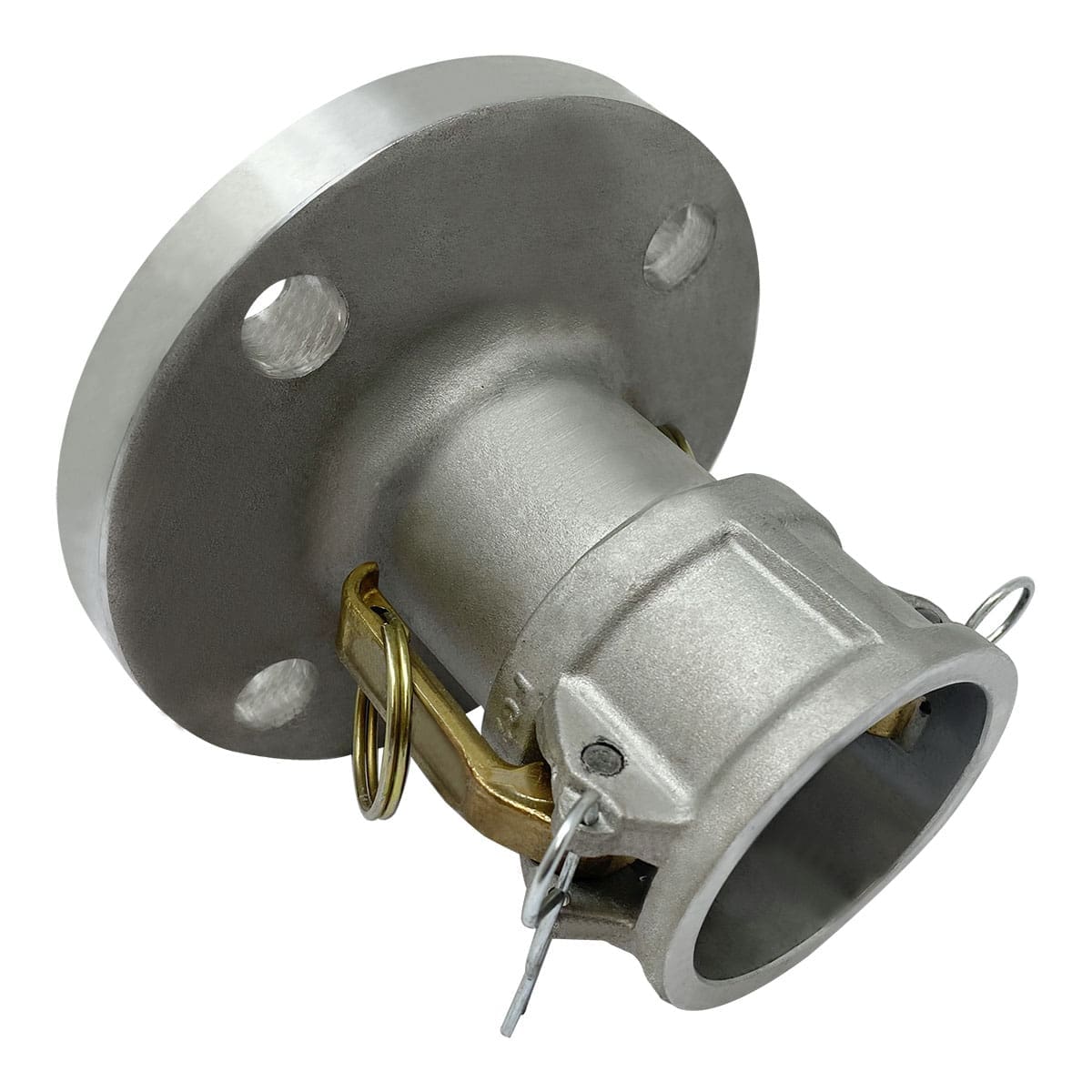 Aluminum Type FC Cam and Groove Fitting, 2" Female Camlock Coupler x 150# Flange (CAM-20-FC-AL)