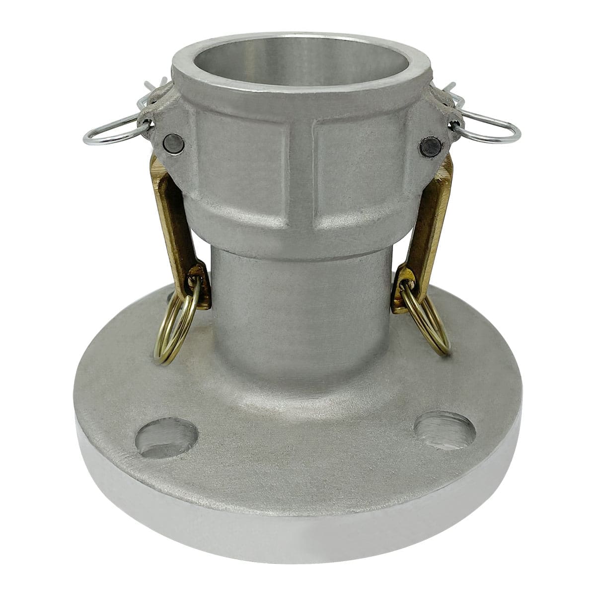 Aluminum Type FC Cam and Groove Fitting, 2" Female Camlock Coupler x 150# Flange (CAM-20-FC-AL)
