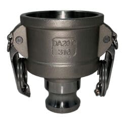 Gloxco Stainless Steel Type DA Cam and Groove Hose Fitting, Reducer, 2″ Female Coupler x 1″ Male Adapter (CAM-2010-DA-SS)