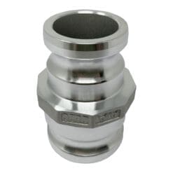 Aluminum Type AA Cam and Groove Fitting Spool Adapter Reducer, 2" Male Camlock Adapter x 2-1/2" Male Camlock Adapter (CAM-2025-AA-AL)