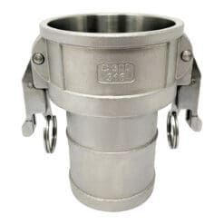 Self Locking Camlock Fitting, Type C, Stainless Steel, 3" Female Camlock Coupler x 3" Hose Shank (CAM-30-CSL-SS)