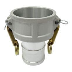 Aluminum Type CR Cam and Groove Fitting Reducer, 3" Female Camlock x 2-1/2" Hose Shank (CAM-3025-CR-AL)