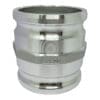 Aluminum Type AA Cam and Groove Fitting Spool Adapter, 4" Male Camlock Adapter x 4" Male Camlock Adapter (CAM-40-AA-AL)