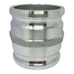 Aluminum Type AA Cam and Groove Fitting Spool Adapter, 4" Male Camlock Adapter x 4" Male Camlock Adapter (CAM-40-AA-AL)