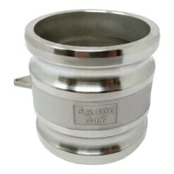 Stainless Steel Type AA Cam and Groove Fitting Spool Adapter, 4" Male Camlock Adapter x 4" Male Camlock Adapter (CAM-40-AA-SS)