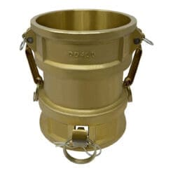 Brass Type DD Cam and Groove Fitting Spool Coupler, 4" Female Camlock Coupler x 4" Female Camlock Coupler (CAM-40-DD-BR)
