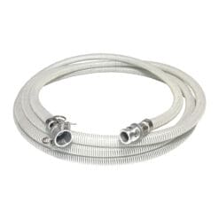1" Clear PVC Suction Hose Assembly, Male Camlock x Female Camlock, 85 PSI, 20' Length