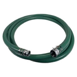 2" Green PVC Suction Hose Assembly, Male Camlock x Female Camlock, 65 PSI, 30' Length