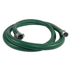 2" Green PVC Suction Hose Assembly, Female Camlock x Male NPT KC Nipple, 65 PSI, 20' Length
