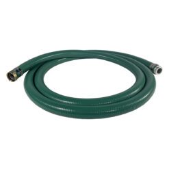 2" Green PVC Suction Hose Assembly, Female Pin Lug x Male Pin Lug, 65 PSI, 20' Length