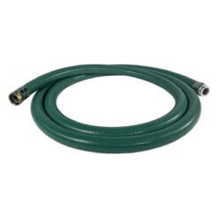 2" Green PVC Suction Hose Assembly, Female Pin Lug x Male Pin Lug, 65 PSI, 20' Length