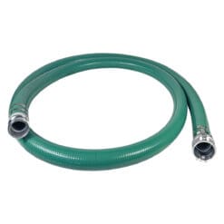 3" Green PVC Suction Hose Assembly, Male Camlock x Female Camlock, 60 PSI, 20' Length