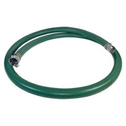 3" Green PVC Suction Hose Assembly, Female Camlock x Male NPT KC Nipple, 60 PSI, 20' Length