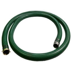 3" Green PVC Suction Hose Assembly, Female Pin Lug x Male Pin Lug, 60 PSI, 20' Length