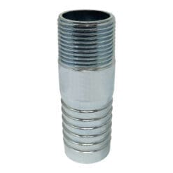 Combination (KC) Nipple Fitting, Reducer, 1-1/4" Hose Shank x 1" Male NPT, Zinc Plated Steel (KCN-1210-NPTR-GS)