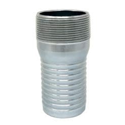 Combination (KC) Nipple Fitting, 2" Hose Shank x 2" Male NPT, Zinc Plated Steel (KCN-200-NPT-GS)