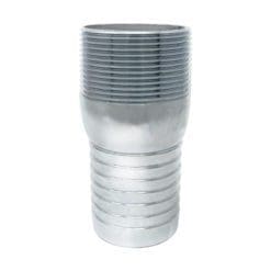 Combination (KC) Nipple Fitting, 2-1/2" Hose Shank x 2-1/2" Male NPT, Zinc Plated Steel (KCN-250-NPT-GS)