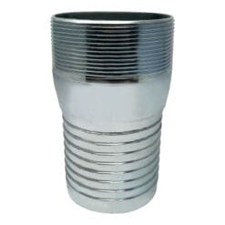 Combination (KC) Nipple Fitting, 4" Hose Shank x 4" Male NPT, Zinc Plated Steel (KCN-400-NPT-GS)