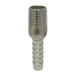 Combination (KC) Nipple Fitting, 1/2" Hose Shank x 1/2" Male NPT, Stainless Steel (KCN-050-NPT-SS)